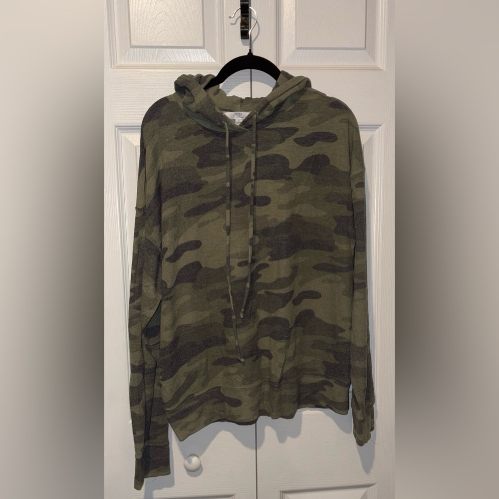 Camo Print Fleece Hoodie